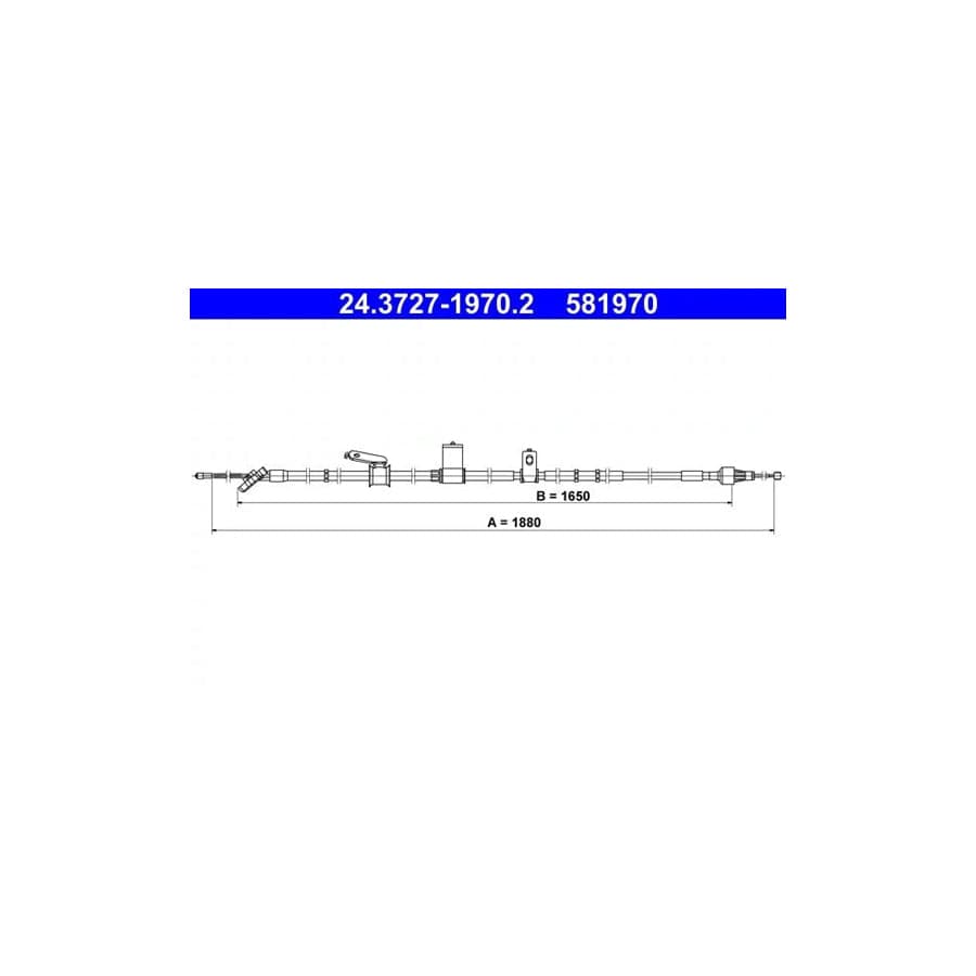 ATE 24.3727-1970.2 Hand Brake Cable