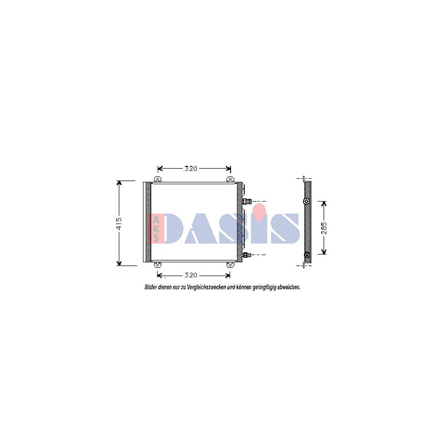 AKS Dasis 182480N Air Conditioning Condenser for Renault Twingo