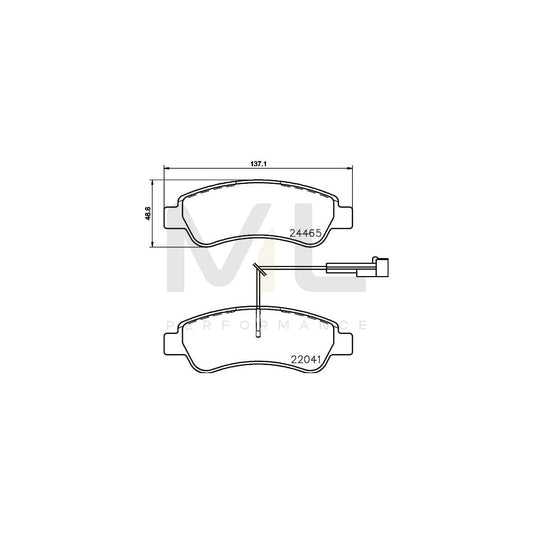 Hella 8DB 355 021-901 Brake Pad Set With Integrated Wear Warning Contact, With Brake Caliper Screws, With Accessories