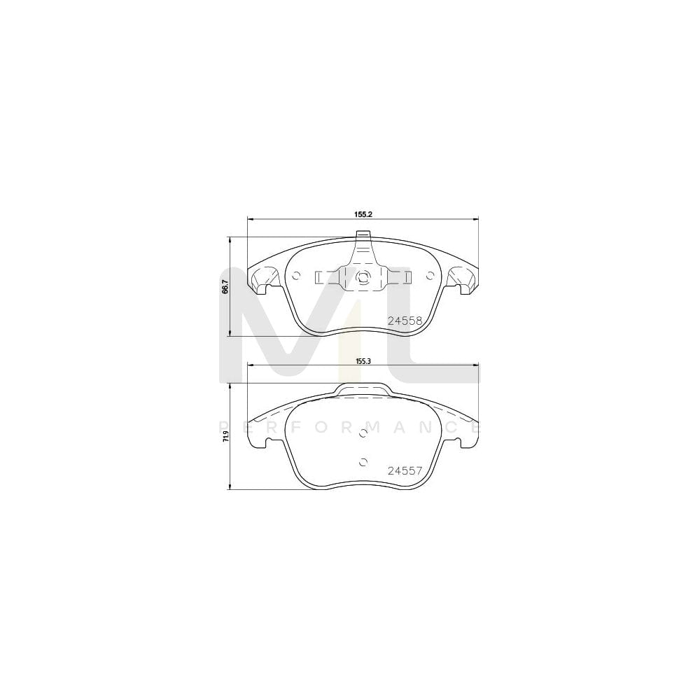 Hella 8DB 355 015-561 Brake Pad Set Not Prepared For Wear Indicator