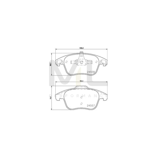 Hella 8DB 355 015-561 Brake Pad Set Not Prepared For Wear Indicator