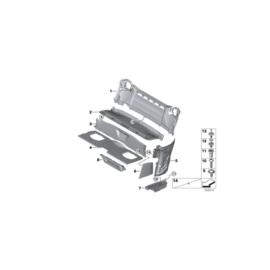 Genuine BMW 51477494232 I15 Removable Panel Storag.Compartment Front (Inc. i8) | ML Performance US Car Parts
