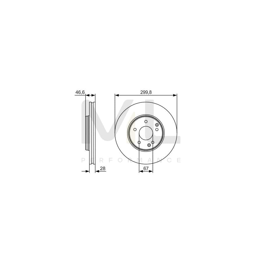 BOSCH 0 986 479 R79 Brake Disc Vented, Oiled | ML Performance Car Parts