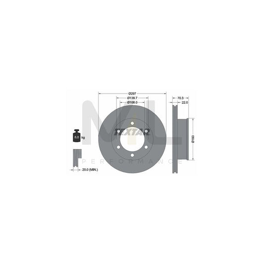 TEXTAR 92235100 Brake Disc for TOYOTA 4Runner (N180) Internally Vented, without wheel hub, without wheel studs | ML Performance Car Parts