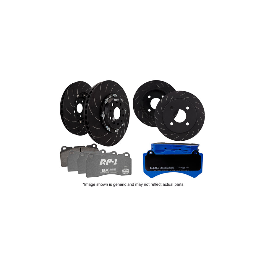EBC P2DK034RP1 Ford Focus Mk3 Full Vehicle Kit Special Finish RP1 Full Race Pads & 2-Piece Fully-Floating Discs - ATE Caliper 1 | ML Performance US Car Parts