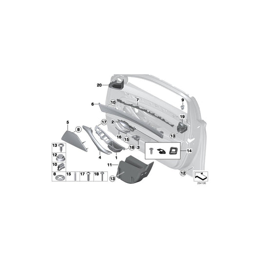 Genuine BMW 51417225895 F11 F10 Trim For Power Window, Left OYSTER (Inc. 528i, 523i & 535dX) | ML Performance US Car Parts
