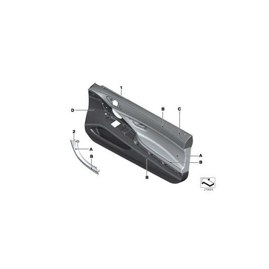 Genuine BMW 51417982233 F13 F12 Door Panel, Leather, Front Left INDIVIDUAL (Inc. 650iX 4.0, 640dX & 640i) | ML Performance US Car Parts