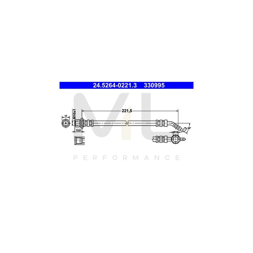 ATE 24.5264-0221.3 Brake Hose 221,5mm, M10x1