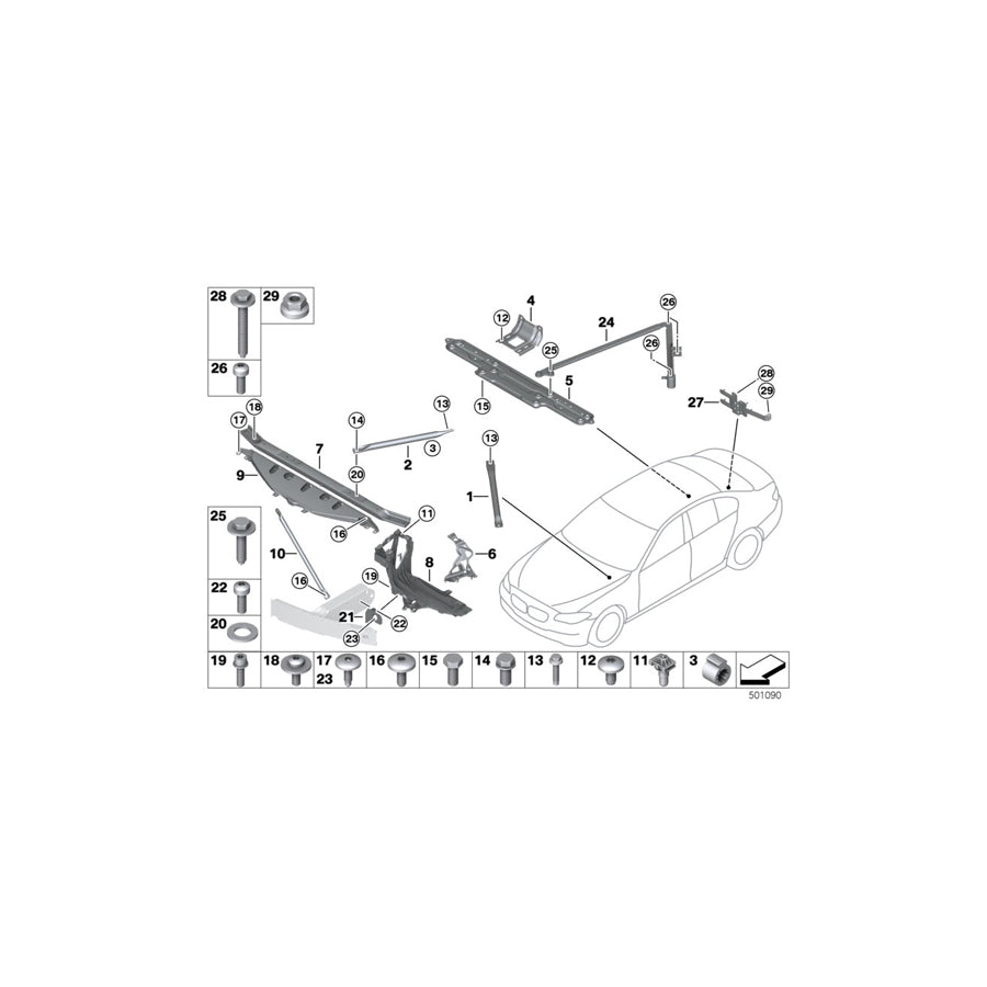 Genuine BMW 51647186898 F03 F01 F02 Joint, Upper Rear (Inc. 760Li, 760LiS & 760i) | ML Performance US