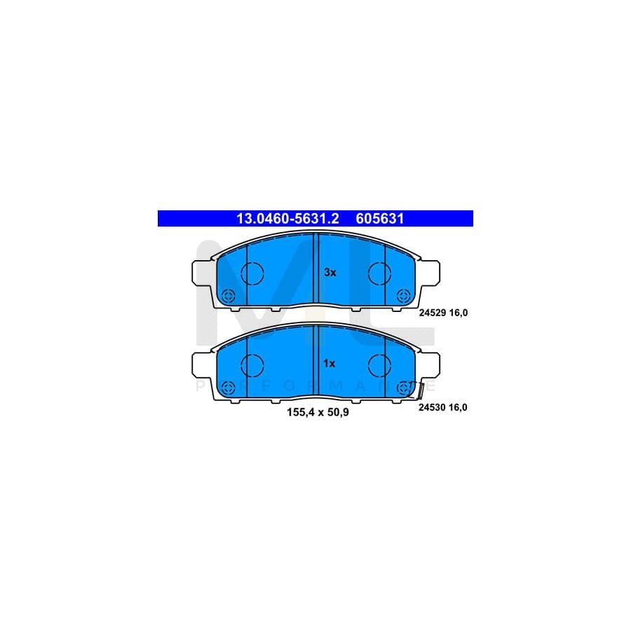 ATE 13.0460-5631.2 Brake pad set with acoustic wear warning