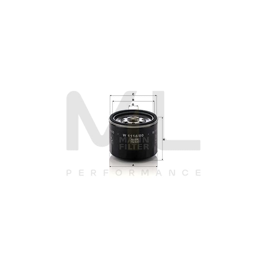 MANN-FILTER W 1114/80 Oil Filter Spin-on Filter