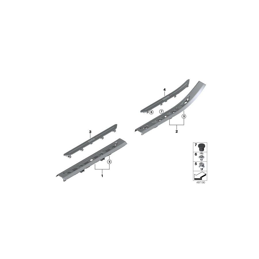 Genuine BMW 51477487743 G07 Insert Door Sill, Left Rear (Inc. X7 50iX, X7 30dX & X7 40iX) | ML Performance US Car Parts