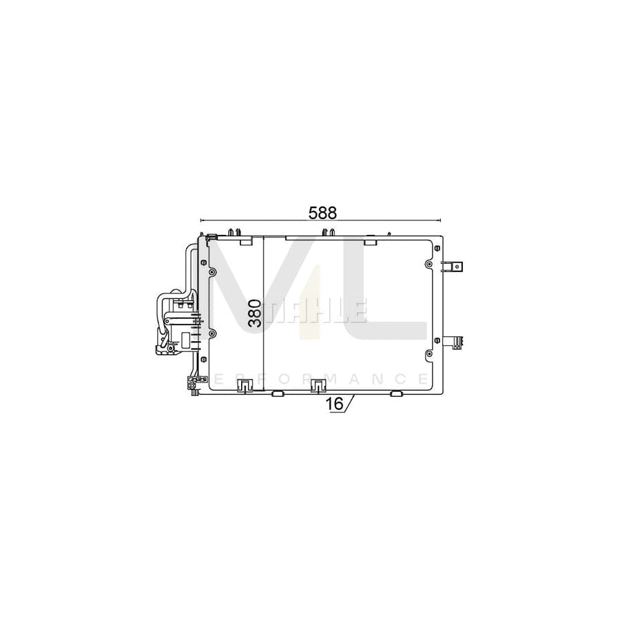 MAHLE ORIGINAL AC 308 000S Air conditioning condenser without gasket / seal, without dryer | ML Performance Car Parts