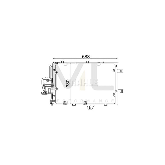 MAHLE ORIGINAL AC 308 000S Air conditioning condenser without gasket / seal, without dryer | ML Performance Car Parts