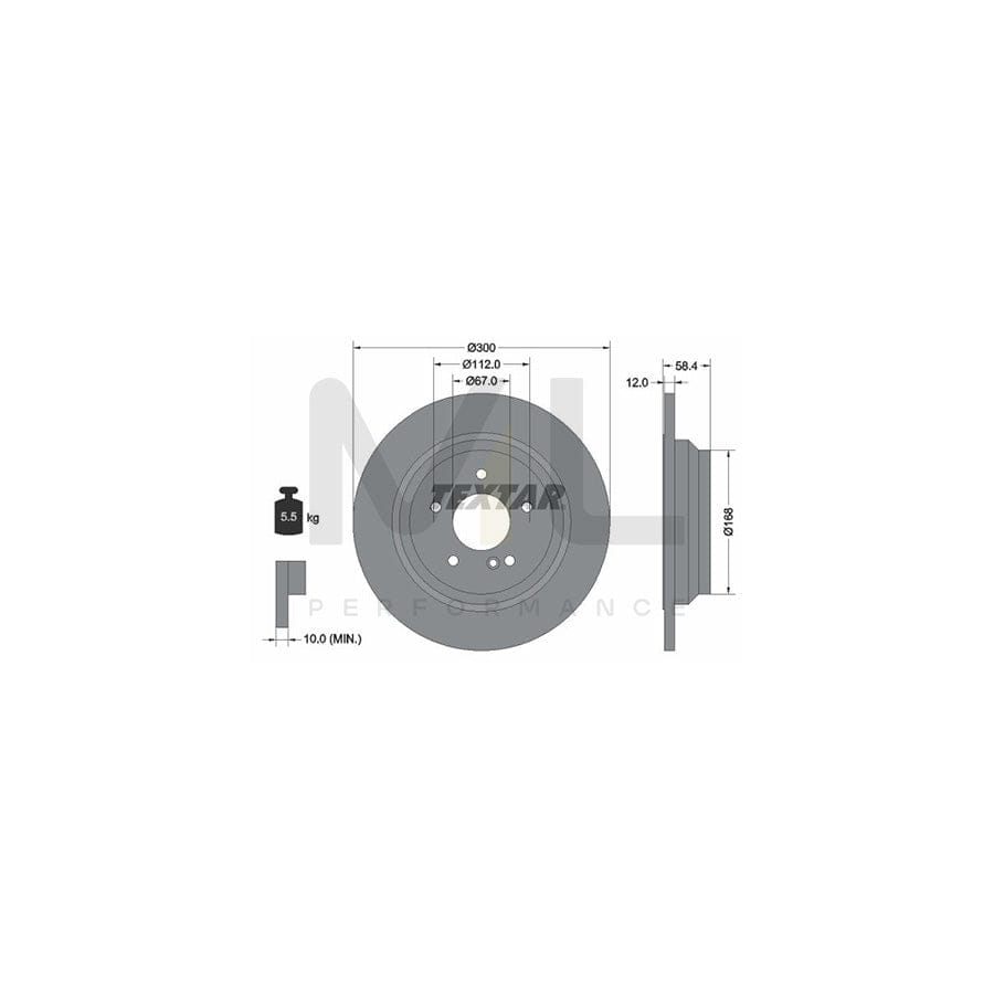 TEXTAR 92176500 Brake Disc Solid, without wheel hub, without wheel studs | ML Performance Car Parts