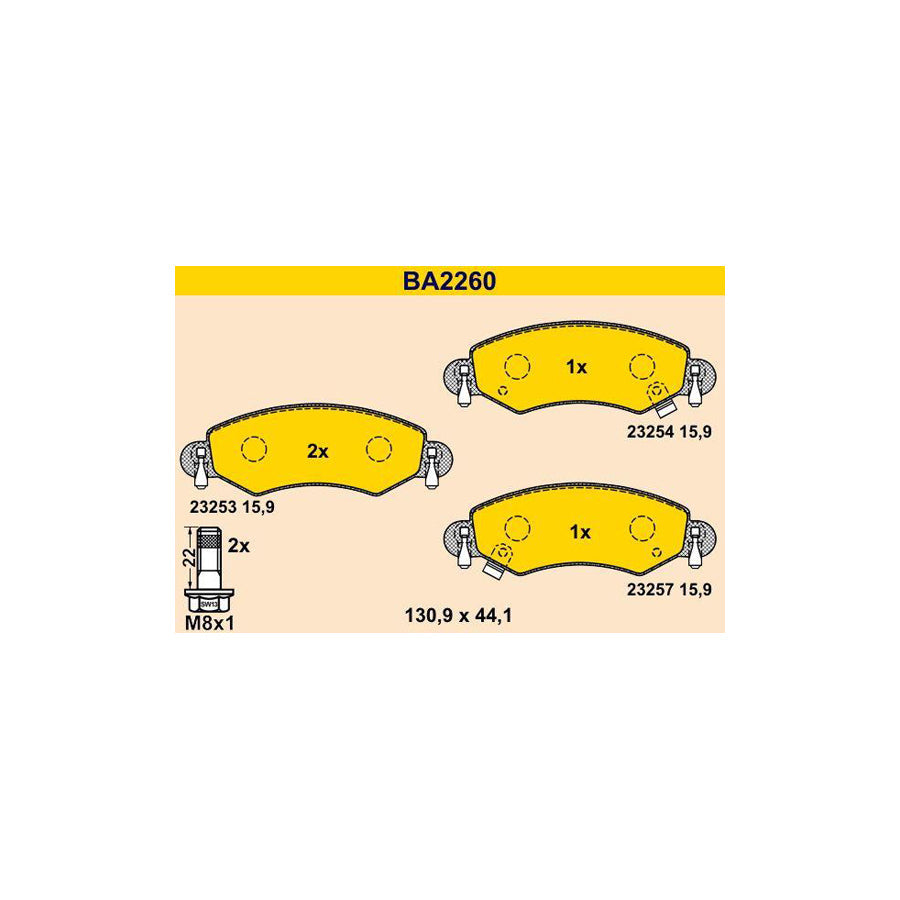 Barum Ba2260 Brake Pad Set