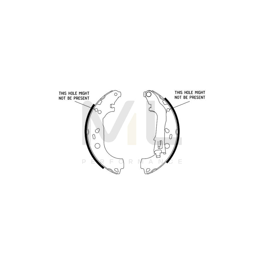 HELLA 8DB 355 002-781 Brake Shoe Set with handbrake lever