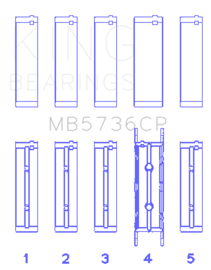 King Engine Bearings Ford Powerstroke 6.0L/6.4L Diesel (Size +0.026mm) Crankshaft Main Bearing Set