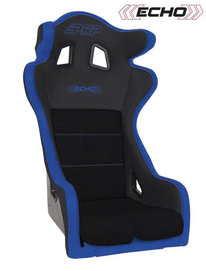 PRP Seats PRP Echo Composite Seat- Black/Blue (PRP Blue Outline/Delta Blue- Blue Stitching)