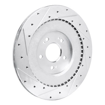 R1 Concepts R1 21-26 Genesis G80 Rear Right Drilled & Slotted Silver Brake Rotor