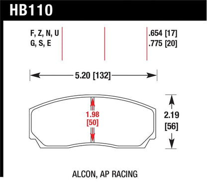 Hawk Performance Hawk AP Racing CP3307/CP5040-5S4/(Essex) CP5200 (SC250) Caliper Blue 9012 Race Brake Pads