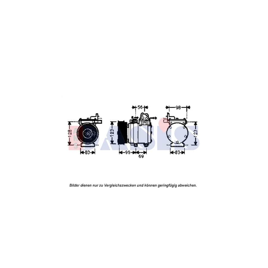 AKS Dasis 851941N Compressor, Air Conditioning for Hyundai Getz (Tb)
