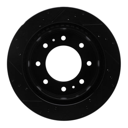 R1 Concepts R1 11-25 Chevrolet Silverado 3500 HD Rear Right Drilled & Slotted Black Brake Rotor