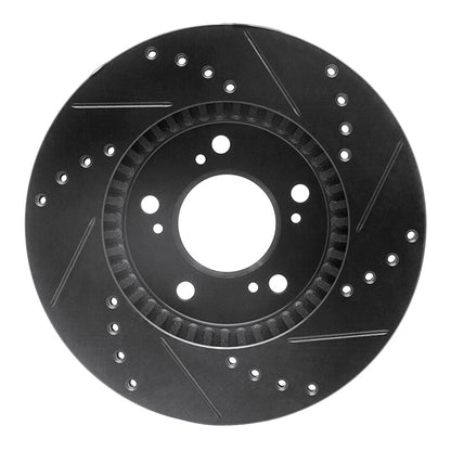 R1 Concepts R1 91-01 Acura RL Front Left Drilled & Slotted Black Brake Rotor