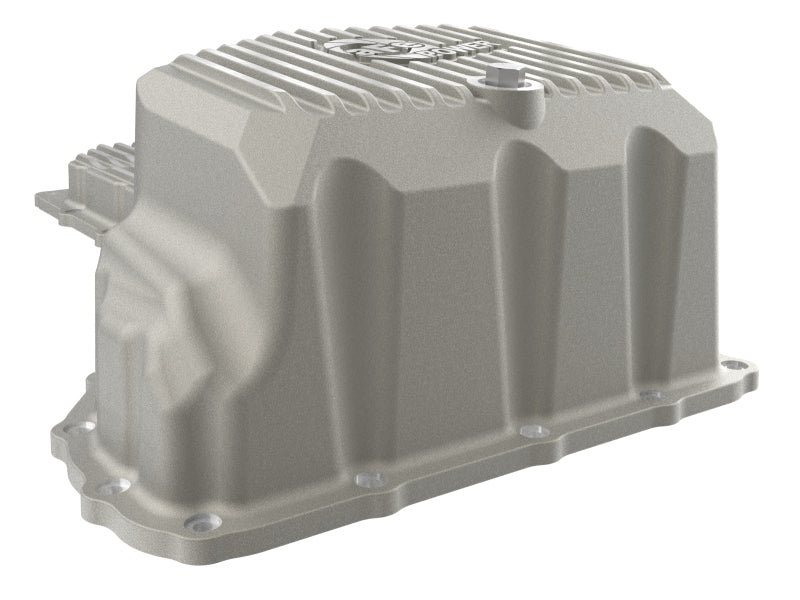 aFe GM Diesel Trucks 17-19 V8-6.6L L5P POWER Street Series Engine Oil Pan Raw w/ Machined Fins