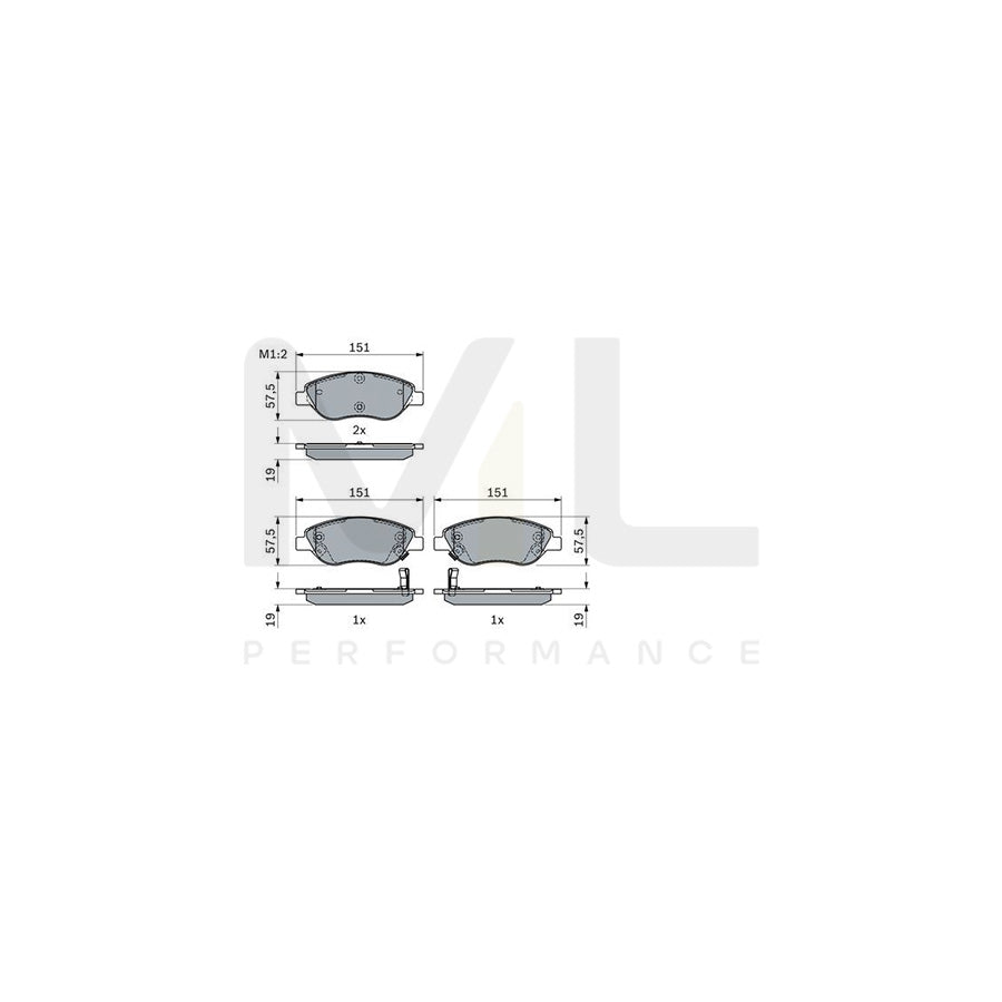 Bosch 0986424042 Brake Pad Set For Fiat Tipo BP2302 | ML Performance Car Parts