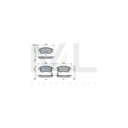 Bosch 0986424042 Brake Pad Set For Fiat Tipo BP2302 | ML Performance Car Parts