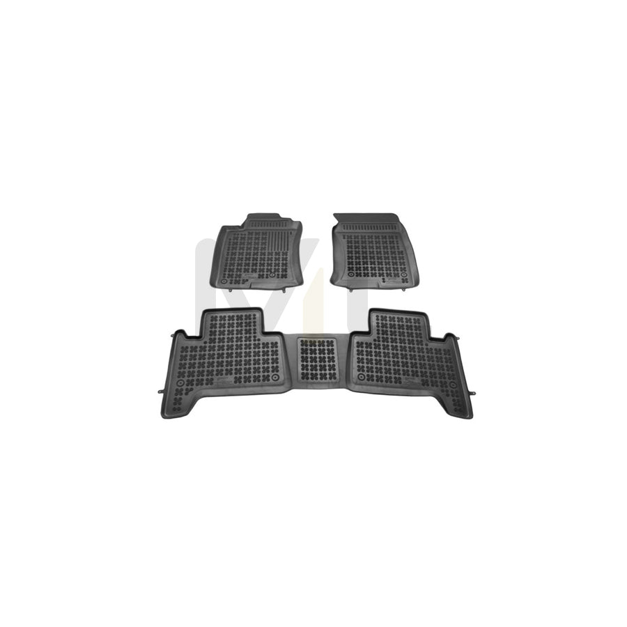 REZAW PLAST Tailored 201410 Floor mat set for TOYOTA Land Cruiser Prado 120 (J120) Elastomer, Front and Rear, Quantity: 3, Black