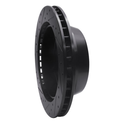 R1 Concepts R1 00-14 Cadillac Escalade ESV Rear Right Drilled & Slotted Black Brake Rotor