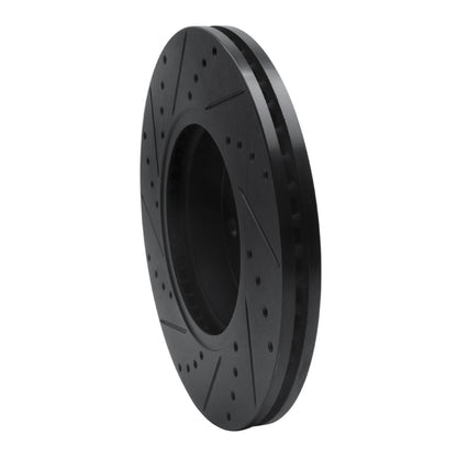 R1 Concepts R1 15-20 Chevrolet Colorado Front Right Drilled & Slotted Black Brake Rotor
