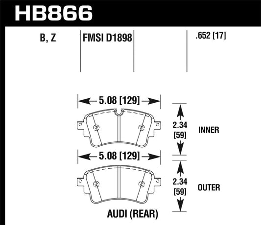 Hawk Performance Hawk 17-19 Audi A4 / 18-19 Audi A5 Performance Ceramic Street Rear Brake Pads