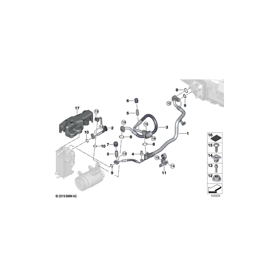 Genuine BMW 64509875198 G16 G14 G15 Refrigerant Line, Dual Line R1234YF (Inc. 840i & 840iX) | ML Performance US