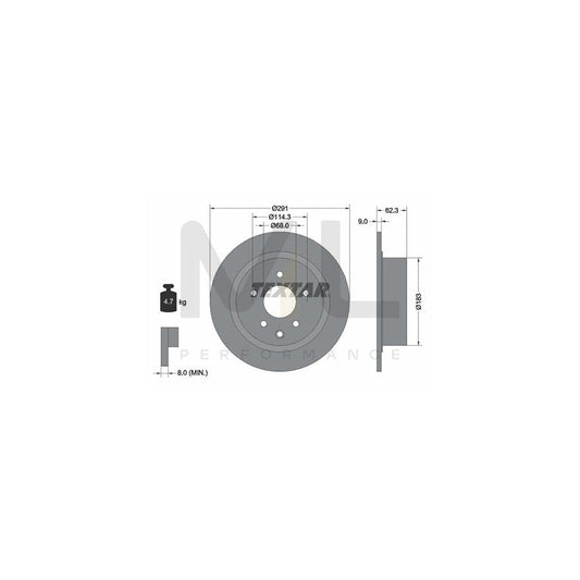 TEXTAR 92237100 Brake Disc Solid, without wheel hub, without wheel studs | ML Performance Car Parts