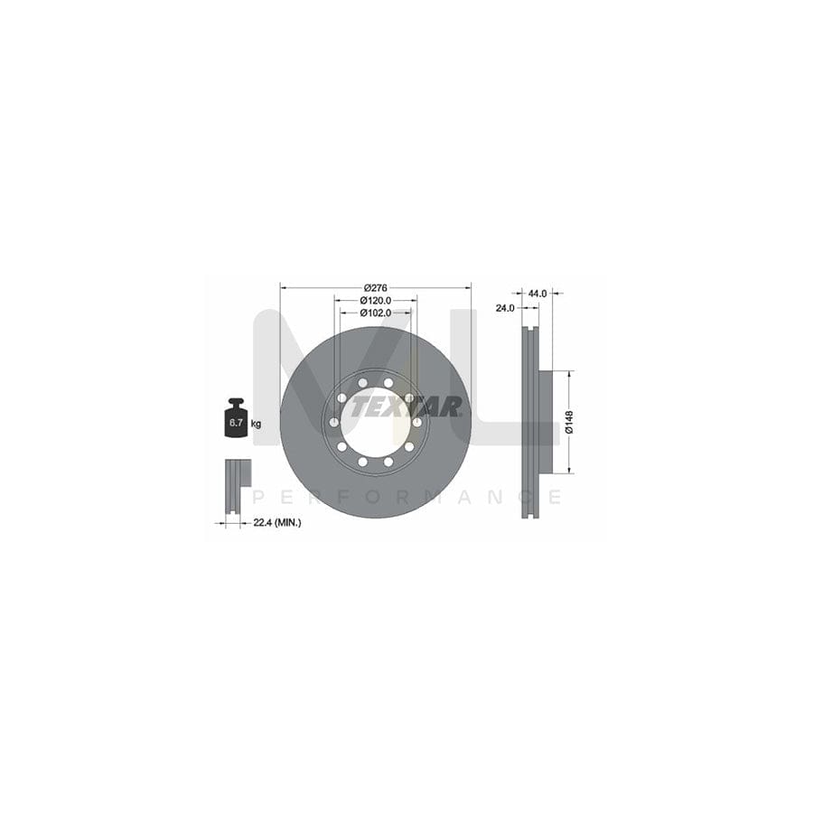 TEXTAR 93085800 Brake Disc for RENAULT TRUCKS MESSENGER Internally Vented, without wheel hub, without wheel studs | ML Performance Car Parts