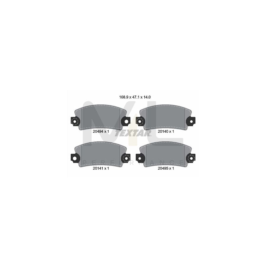 TEXTAR 2049401 Brake pad set with acoustic wear warning | ML Performance Car Parts