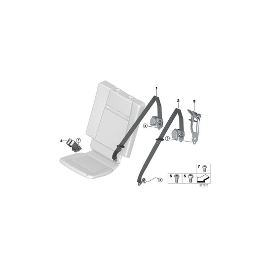 Genuine BMW 72117297125 F15 Lower Strap, Rear (Inc. X5) | ML Performance US Car Parts