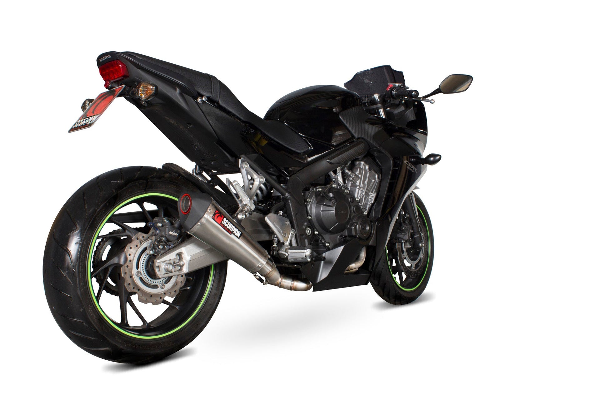 Scorpion RHA165SYSSEO Honda Serket Taper Full System - Brushed Stainless Steel Sleeve (CBR650 F/ CB650 F) | ML Performance US US