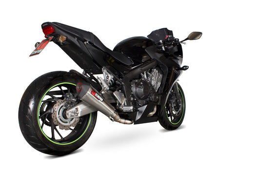 Scorpion RHA165SYSSEO Honda Serket Taper Full System - Brushed Stainless Steel Sleeve (CBR650 F/ CB650 F) | ML Performance US US