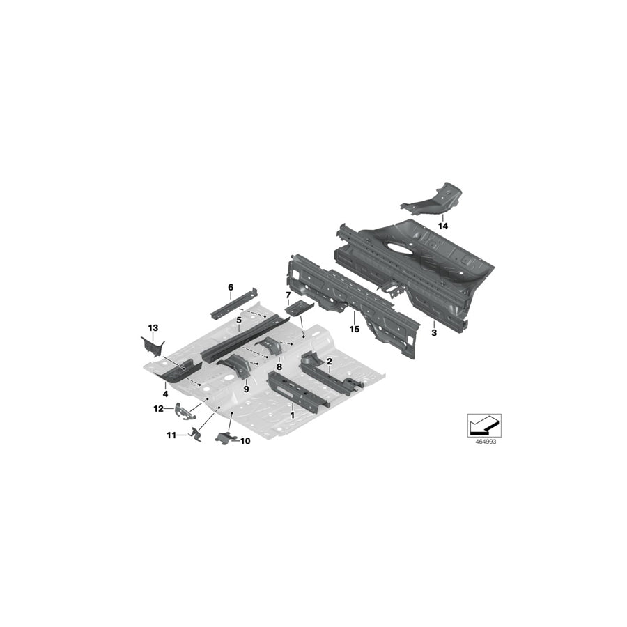 Genuine BMW 41127361184 F56 Clubman Reinforcement, Tunnel, Front (Inc. JCW) 1 | ML Performance US Car Parts