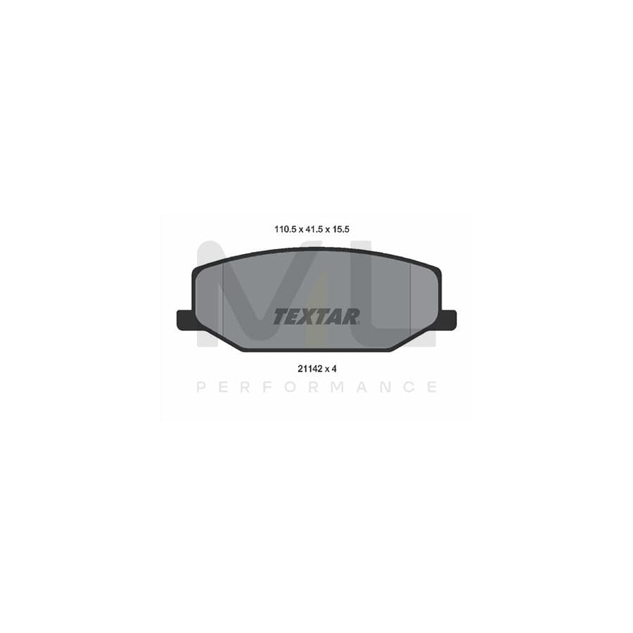 TEXTAR 2114202 Brake pad set not prepared for wear indicator | ML Performance Car Parts