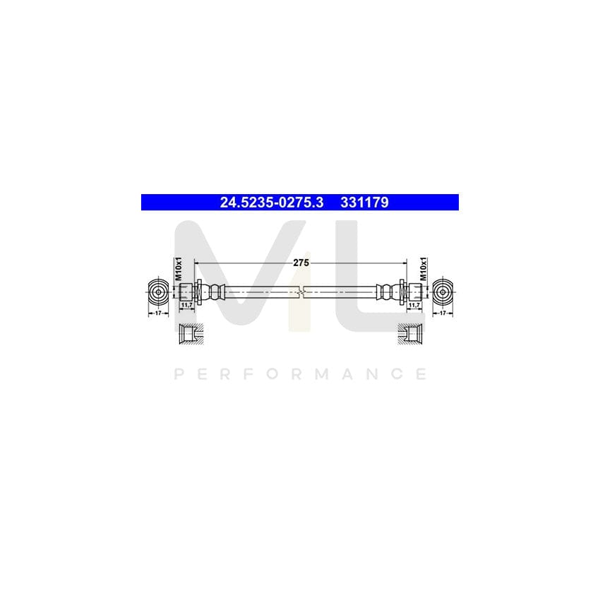 ATE 24.5235-0275.3 Brake Hose 275mm