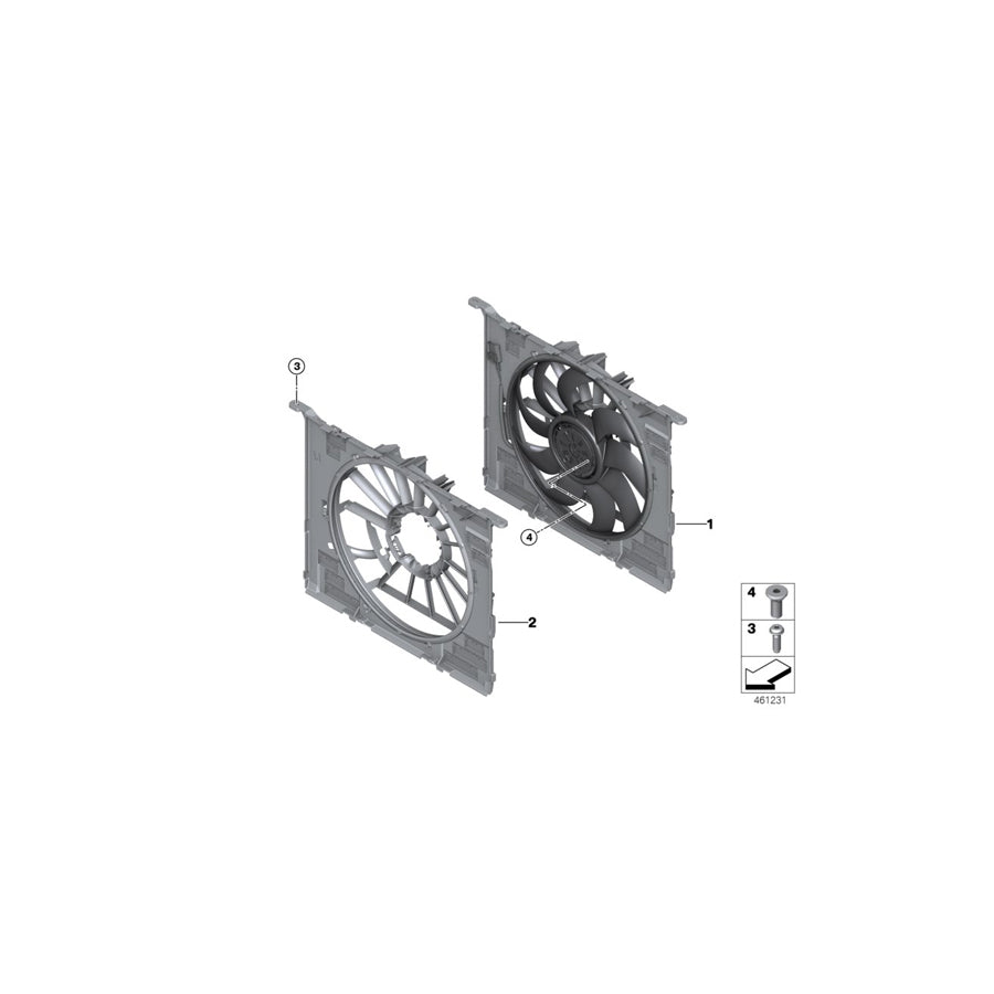 Genuine BMW 17428638431 G31 G32 G12 Fan Cowl With Acoustic Ring 850W (Inc. 740e, 750LiX 4.4 & 750dX) | ML Performance US