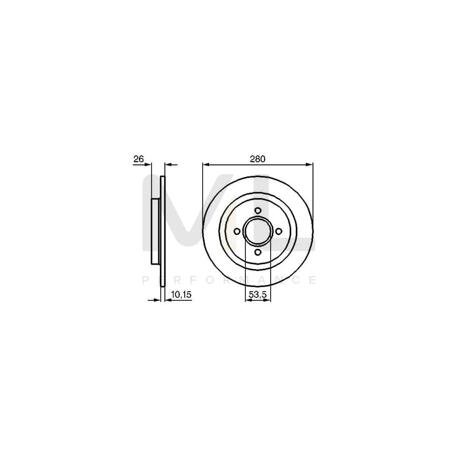 BOSCH 0 986 479 049 Brake Disc for FORD FOCUS Solid, Oiled | ML Performance Car Parts