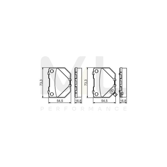 Bosch 0986495137 Brake Pad Set With Acoustic Wear Warning, With Mounting Manual BP1472 | ML Performance Car Parts