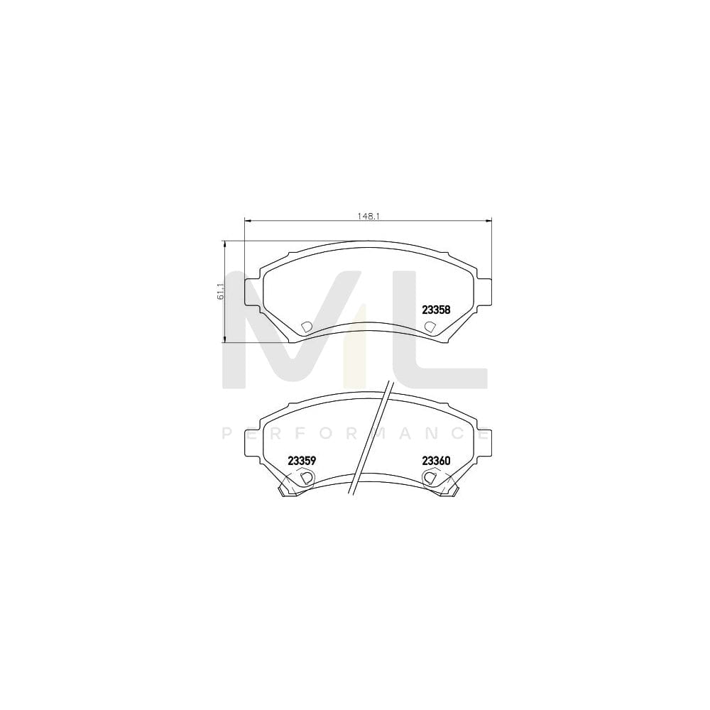 Hella 8DB 355 016-951 Brake Pad Set With Acoustic Wear Warning