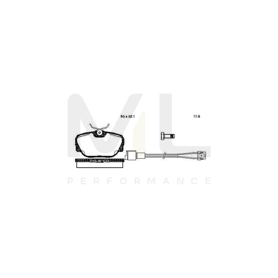 Bosch 0986Tb2621 Brake Pad Set Incl. Wear Warning Contact, With Bolts, With Accessories  | ML Performance Car Parts